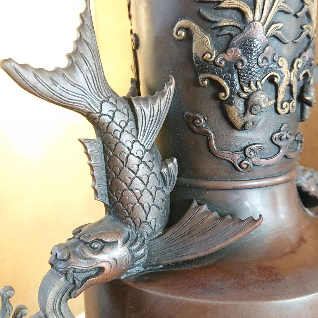 花器 蝋型 青銅製 47cm