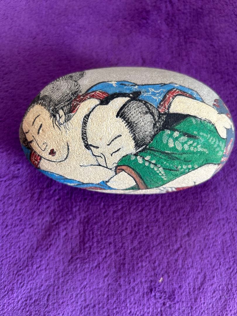 浮世絵 春画 装飾石 インテリア オブジェ