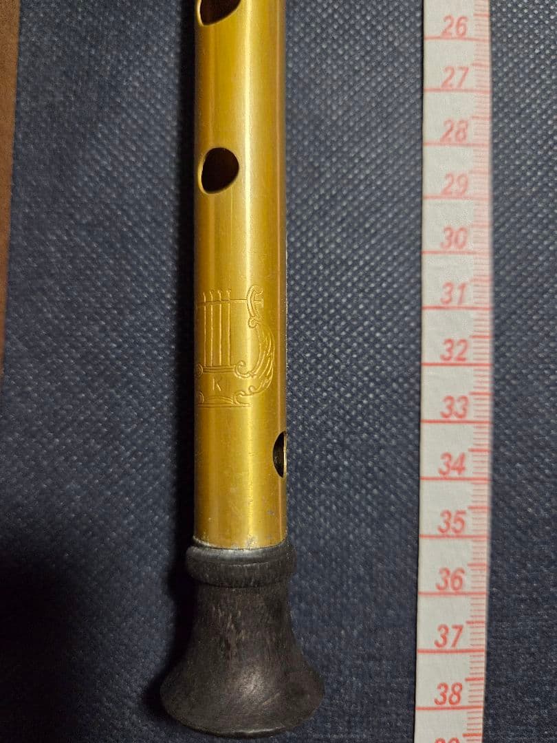 時代物 神風印行進横笛 金色 元箱付き