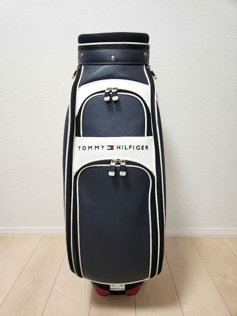   ゴルフキャディバッグ ネイビー、トリコロール