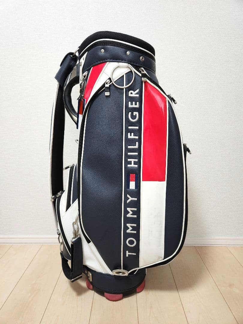   ゴルフキャディバッグ ネイビー、トリコロール