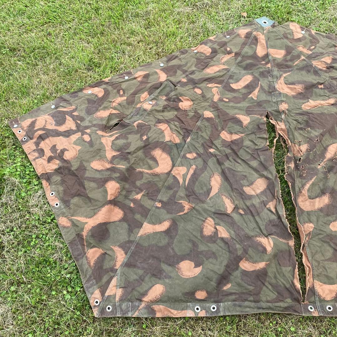 【破れ大】ハンガリー軍　軍幕　ポンチョ　１枚⑤　 ハリケーンカモ　 ミリタリー