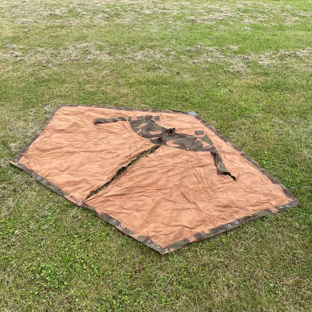 【破れ大】ハンガリー軍　軍幕　ポンチョ　１枚⑤　 ハリケーンカモ　 ミリタリー