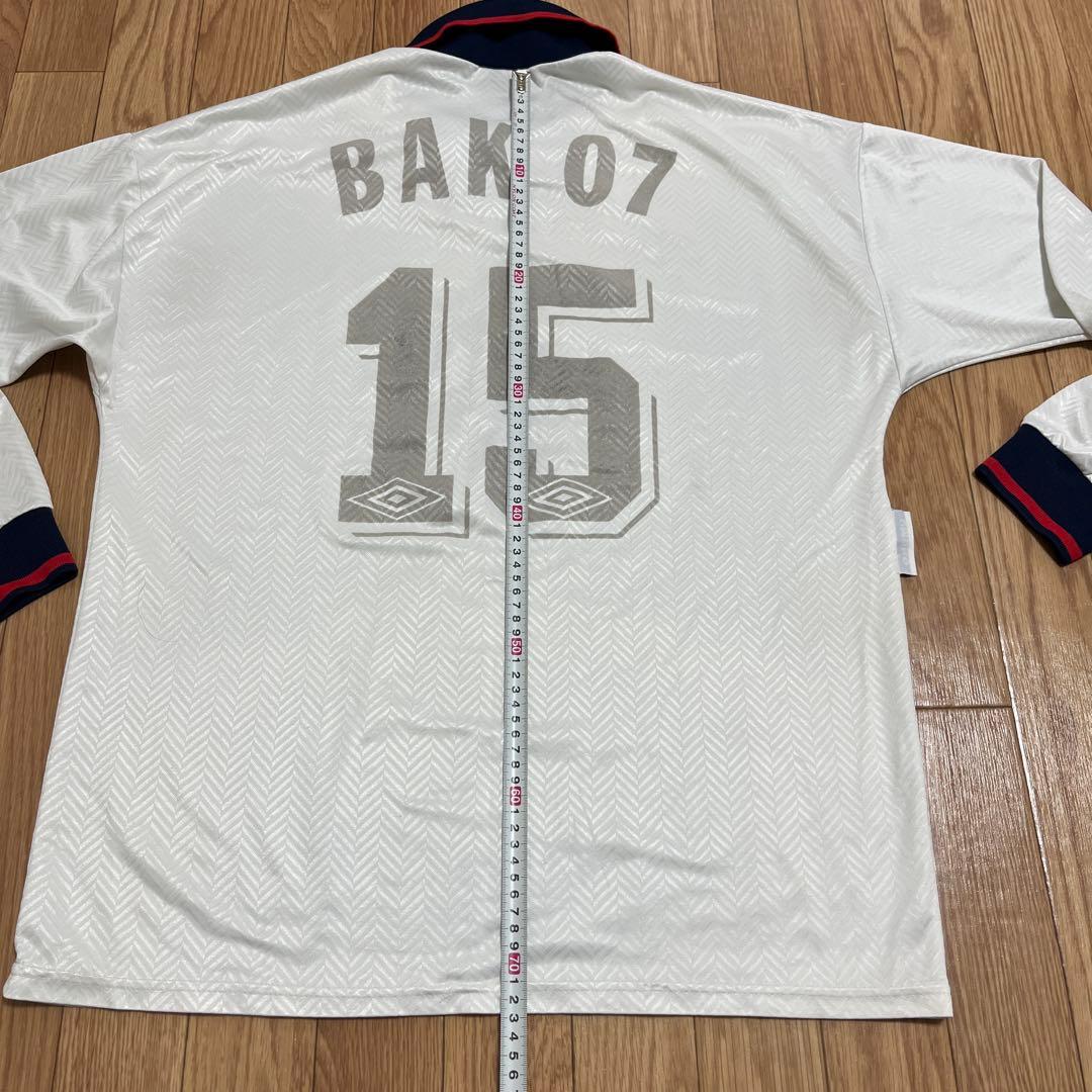 90s UMBRO ゲームシャツ 長袖　襟付き 透かし　イングランド　XL