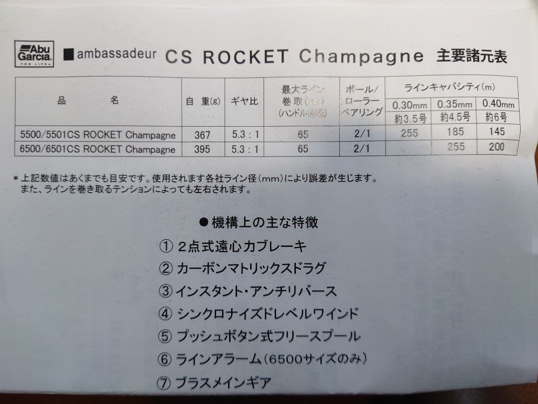 アンバサダー6501CS ROCKET ネオプレーンカバー付き。新品。