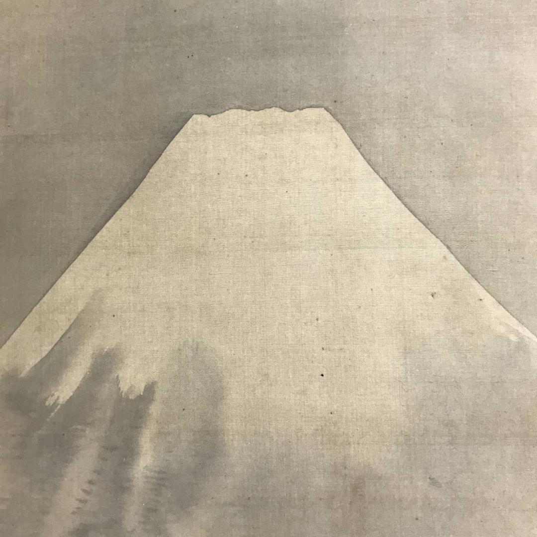 【真作】紫仙渓/富士山図/富士図/山水図/横物/掛軸/名家伝来/AD-129
