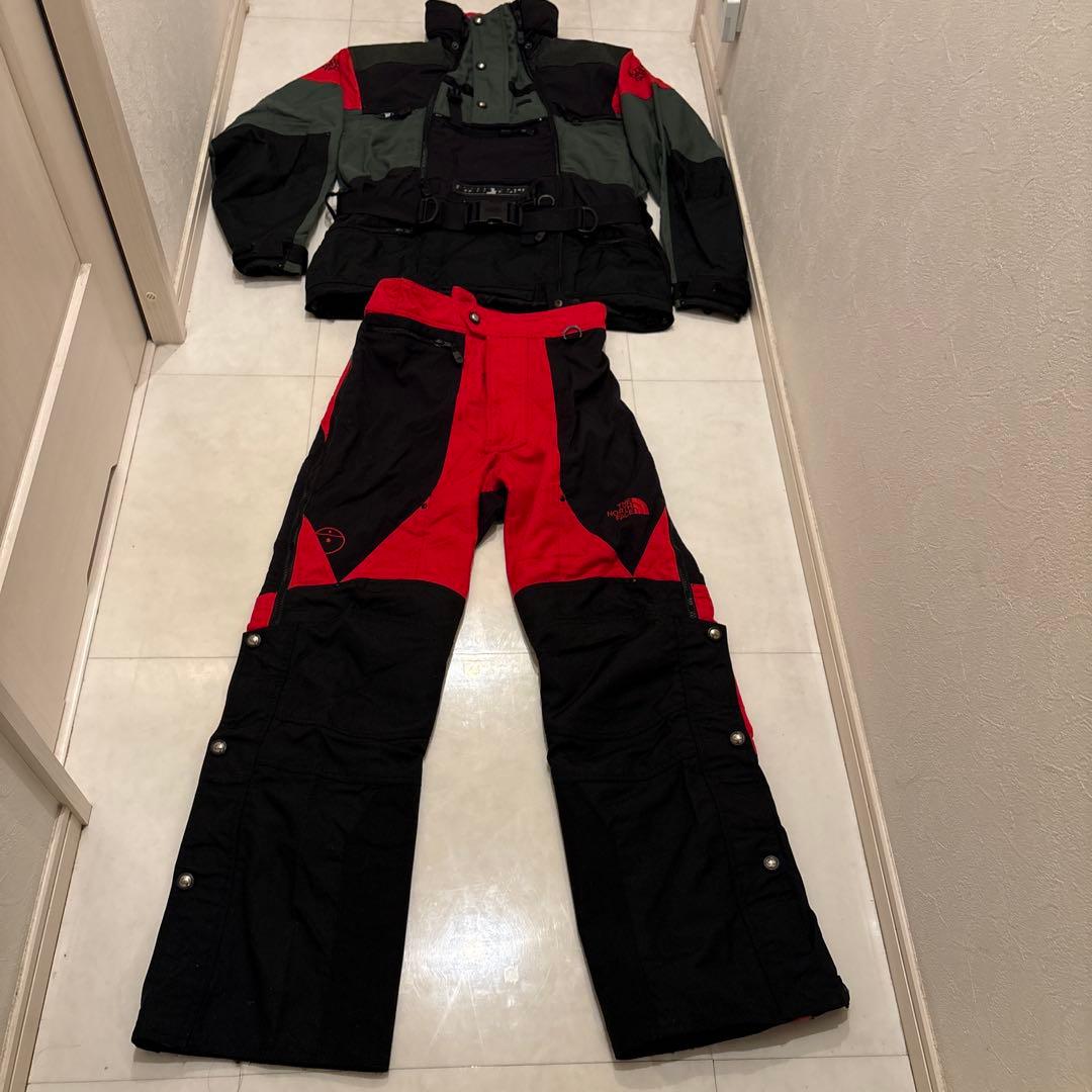 THE NORTH FACE スキーウェアセット　メンズS 黒/赤/深緑