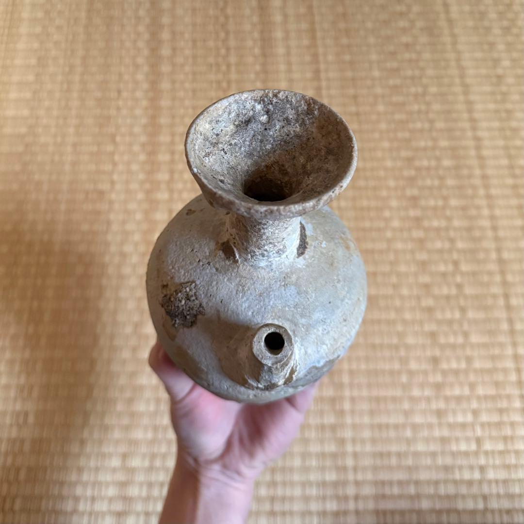 古瀬戸 初期水瓶 水差 水滴 鎌倉時代 花瓶 猿投 古常滑 古美術 骨董 無傷