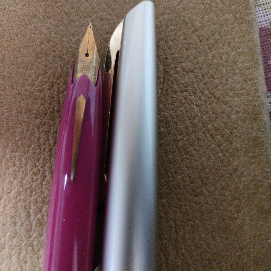 未使用 プラチナ ポケット 18K 細軟 バイカラーピンク 万年筆