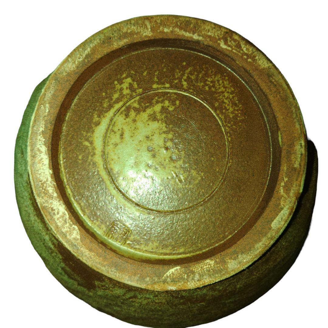 備前焼　梅野陶香（うめのとうか）　白備前布目梅文花瓶　共箱付