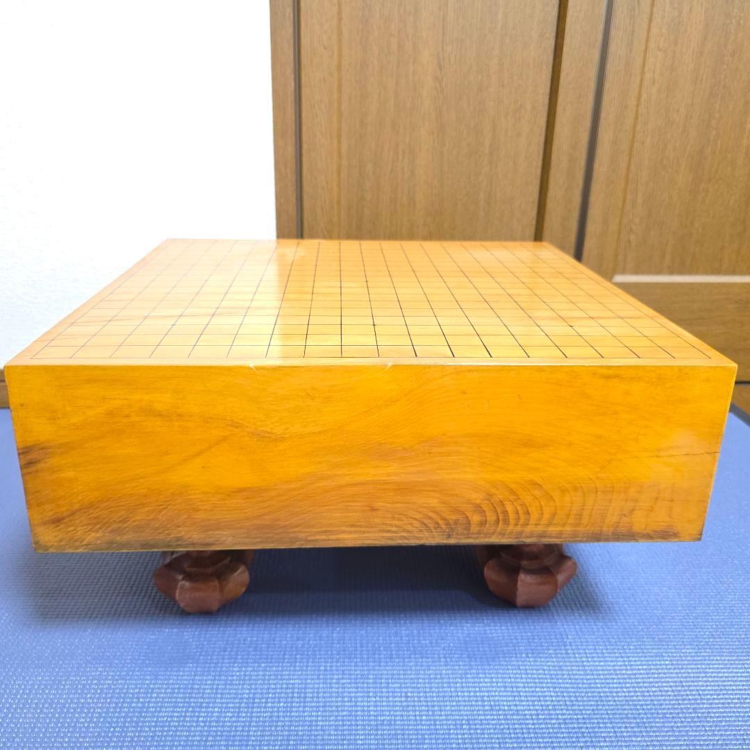 120【定価60万円】本榧 柾目 足付　 碁盤へそ　碁石 28号 本蛤 那智黒