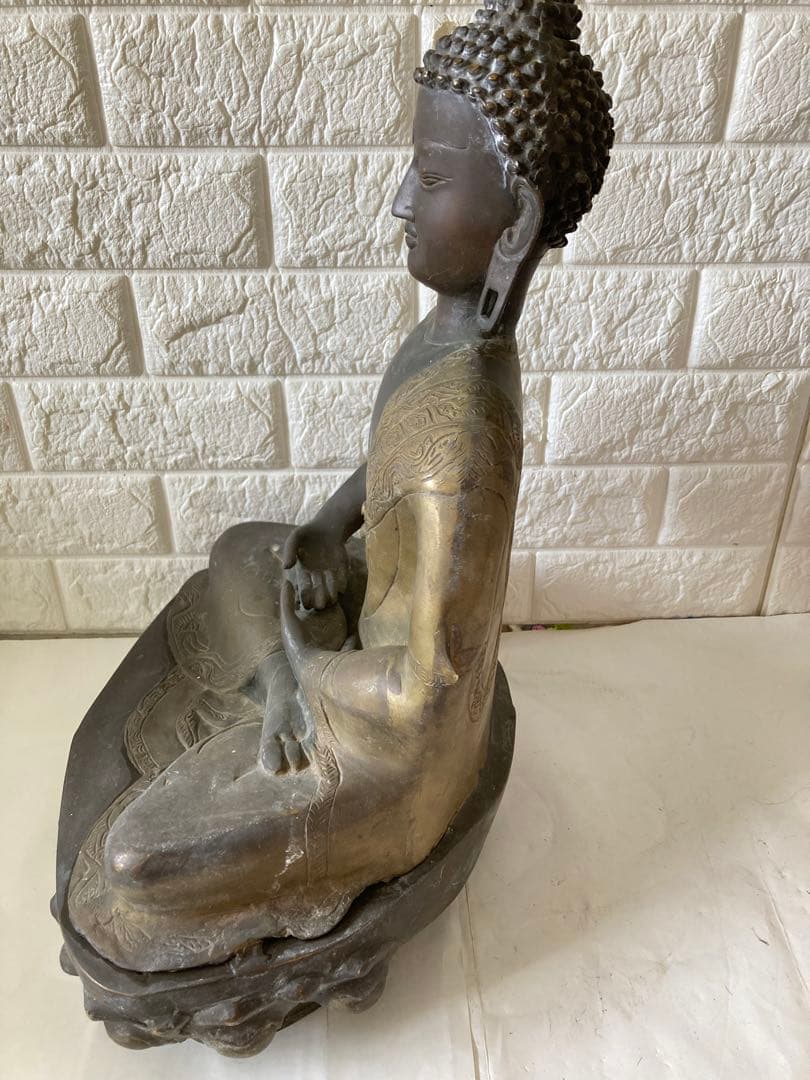 ブロンズ，中国古董仏像，古銅製，高50 cm，重約9500克