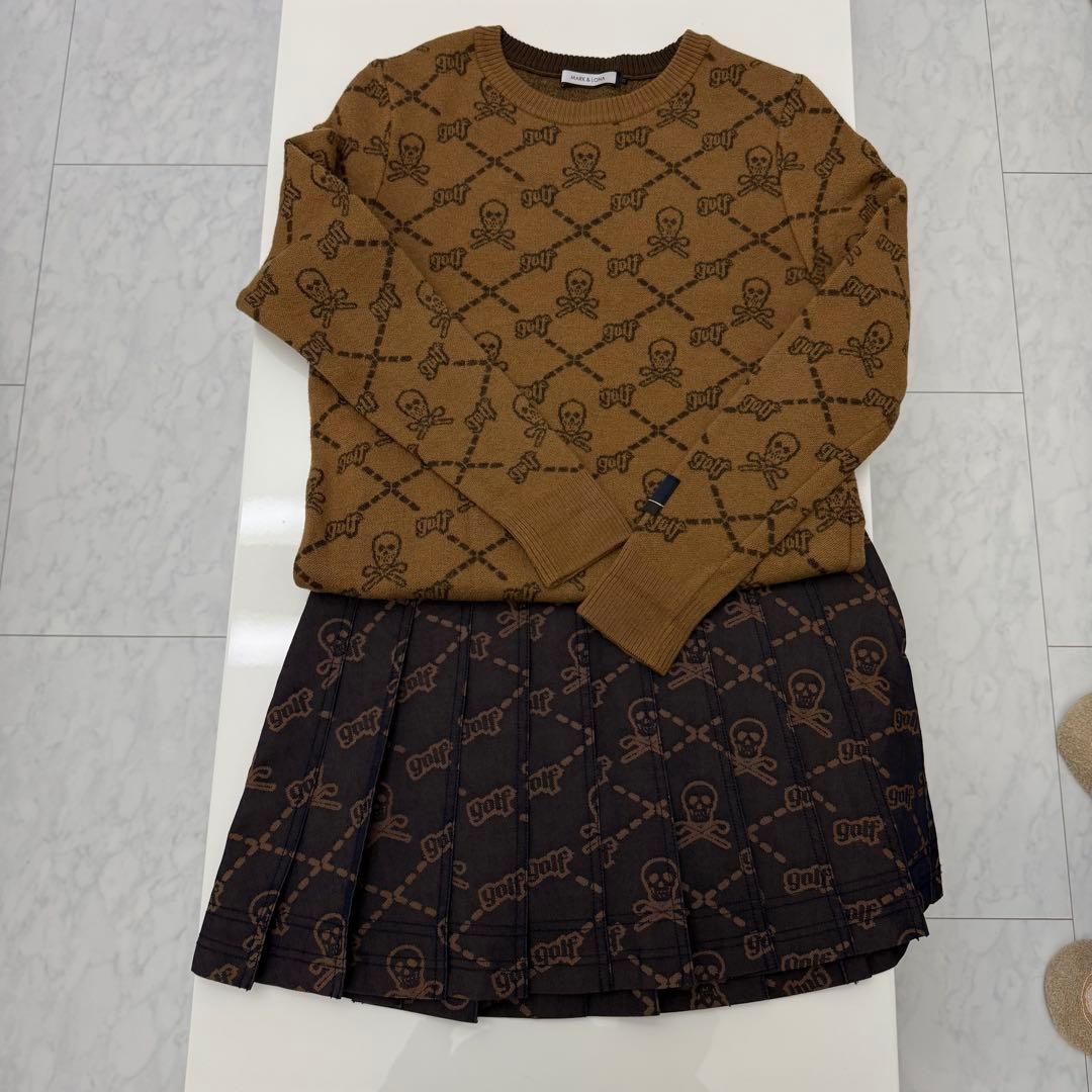 MARK&LONA スカルパターン ニットセーター スカート セット