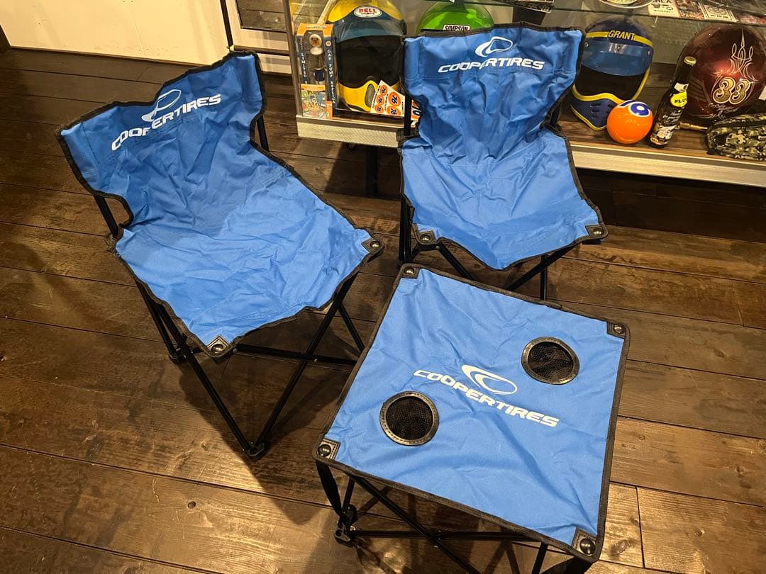美品　アウトドア　セット　テーブル　チェア　折りたたみ　クーパータイヤ　グッズ