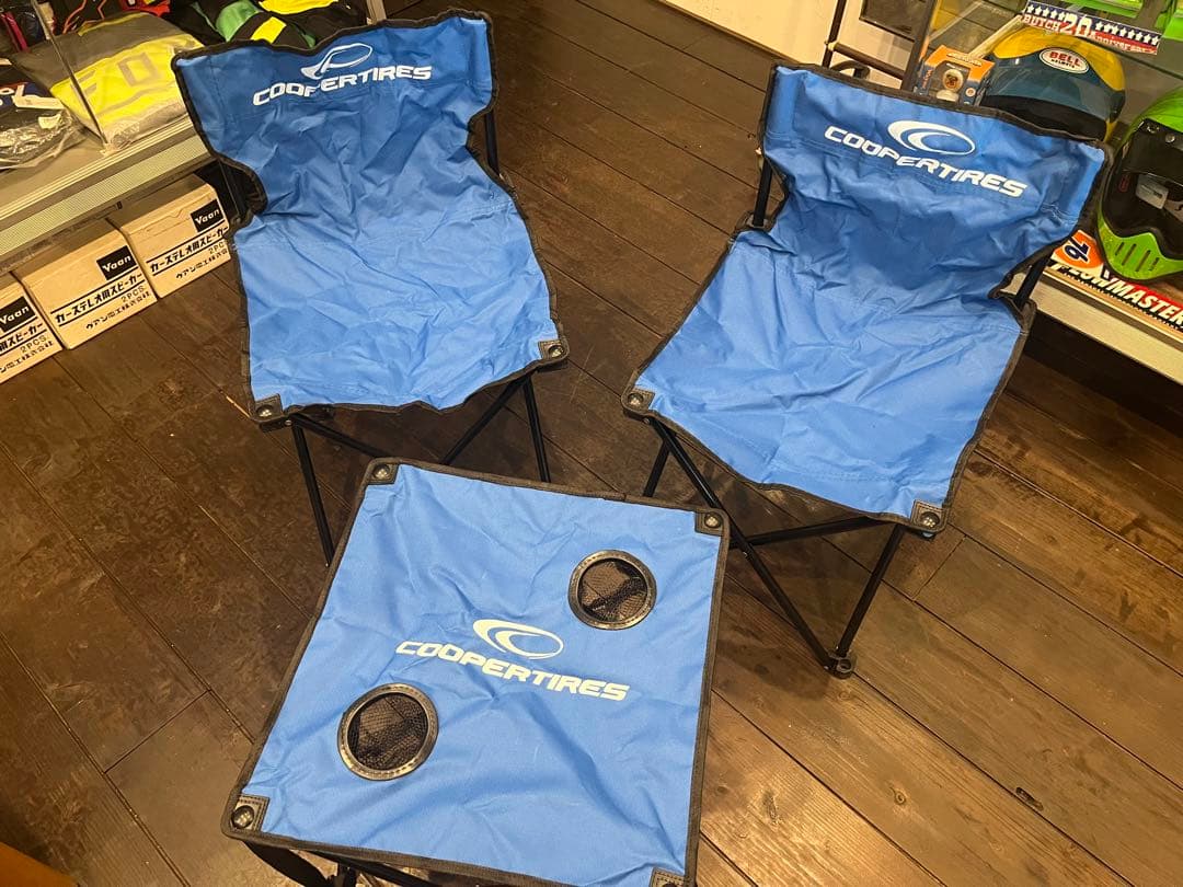 美品　アウトドア　セット　テーブル　チェア　折りたたみ　クーパータイヤ　グッズ