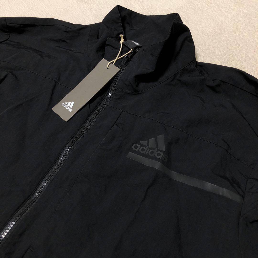 新品　adidas アディダス ウーブンジャケット　セットアップ　ブラックXO