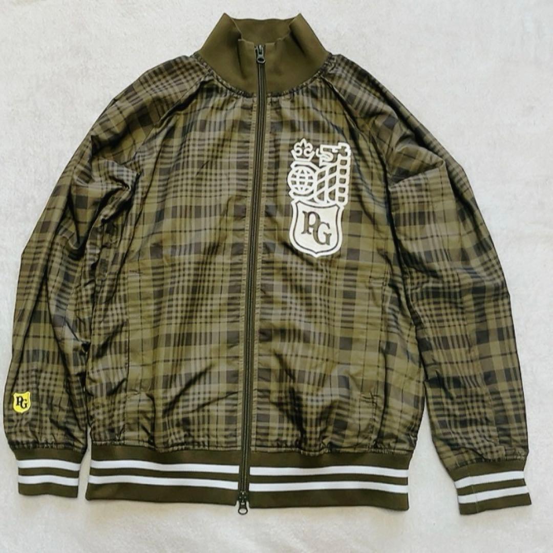 美品　パーリーゲイツ　蓄熱裏地　ナイロン　スニード　ジャケット　カーキ　チェック