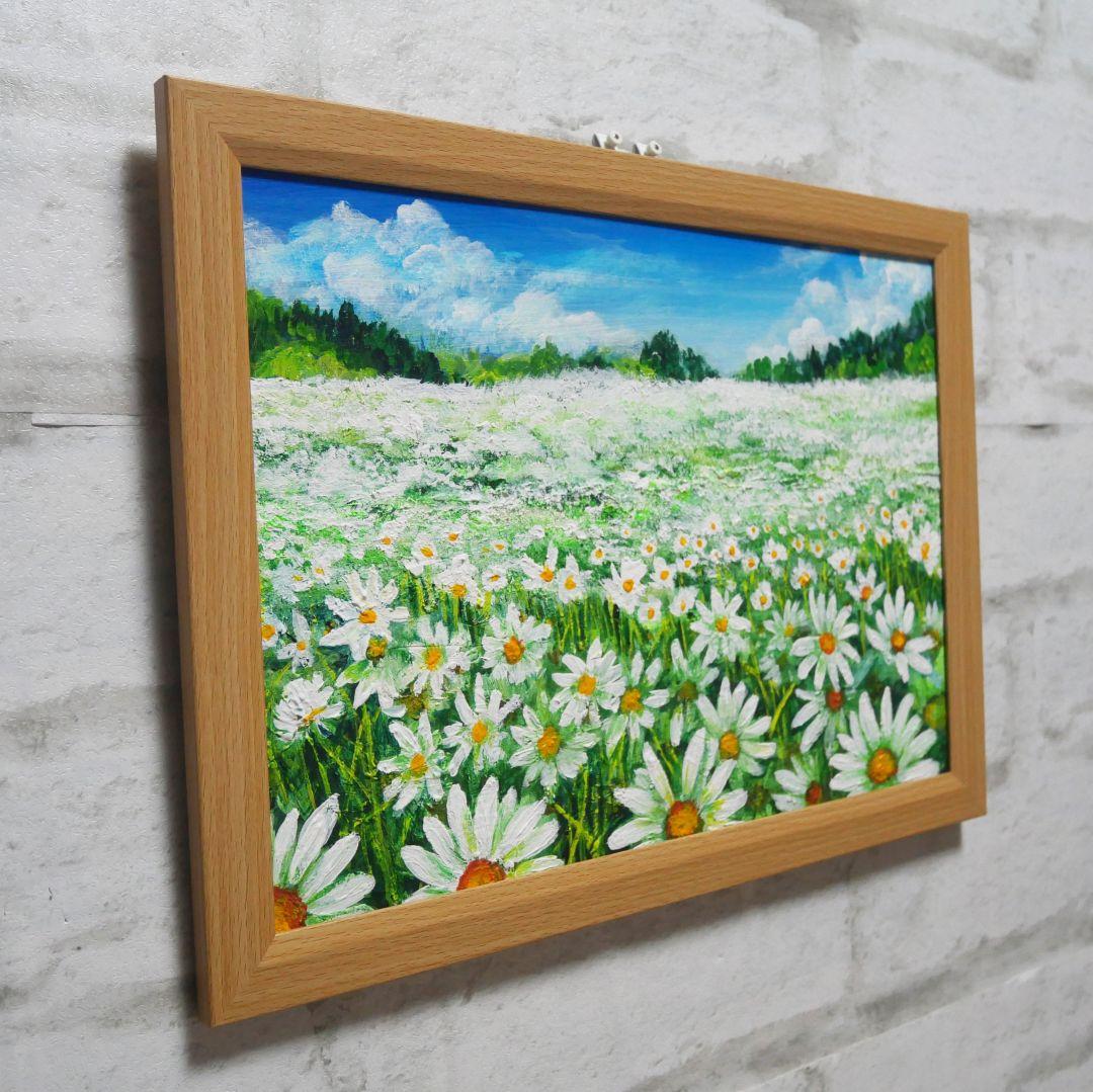 油絵 絵画【マーガレットのお花畑】