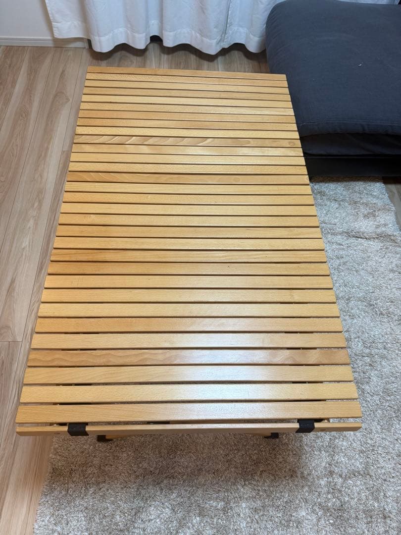 マエ　FIELDOOR ウッドロールトップテーブル 120