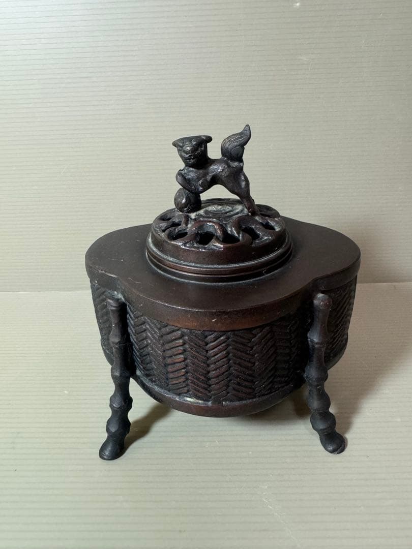 2854 古銅製　獅子　香炉　時代物