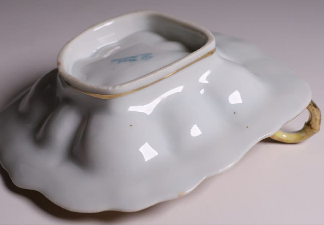 【CM297】オールドノリタケ 花 皿 薔薇 パンジー 金彩 イエロー 黄色