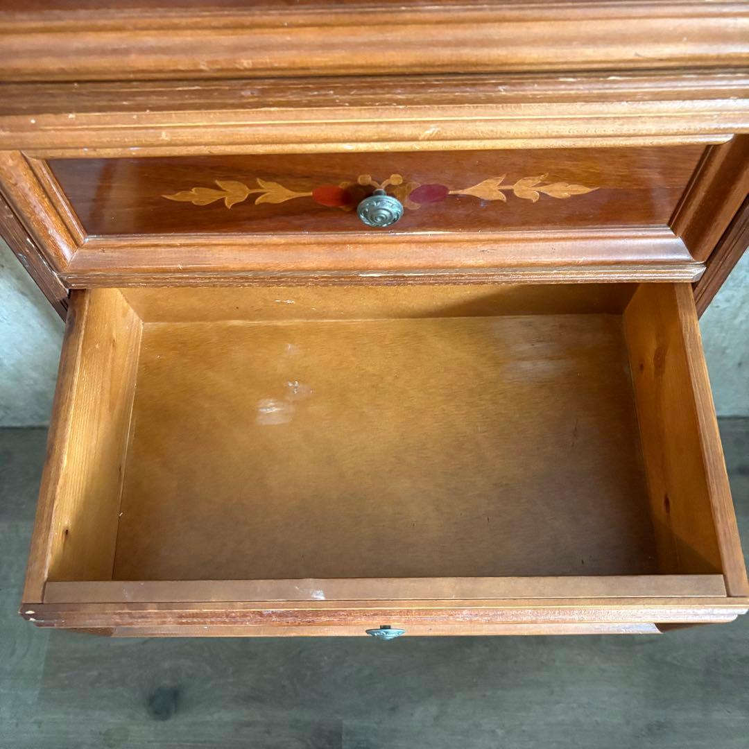 イタリア　象嵌7段チェスト　ミドルチェスト　ヴィンテージ