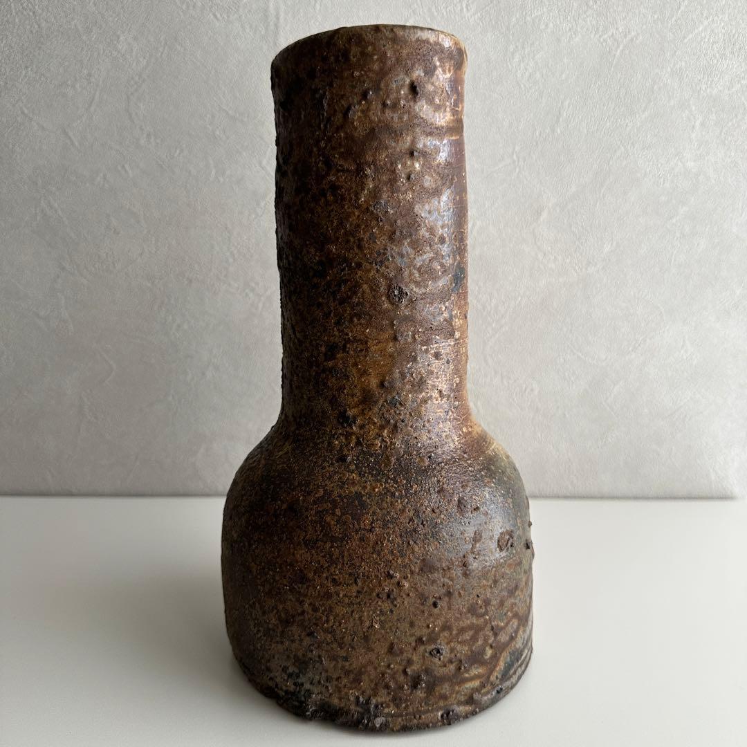 小山末廣 備前 花器 窯変 花入 共箱