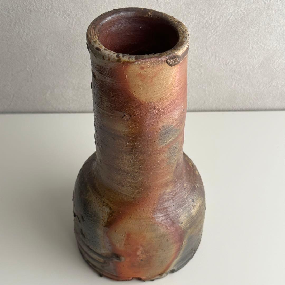 小山末廣 備前 花器 窯変 花入 共箱