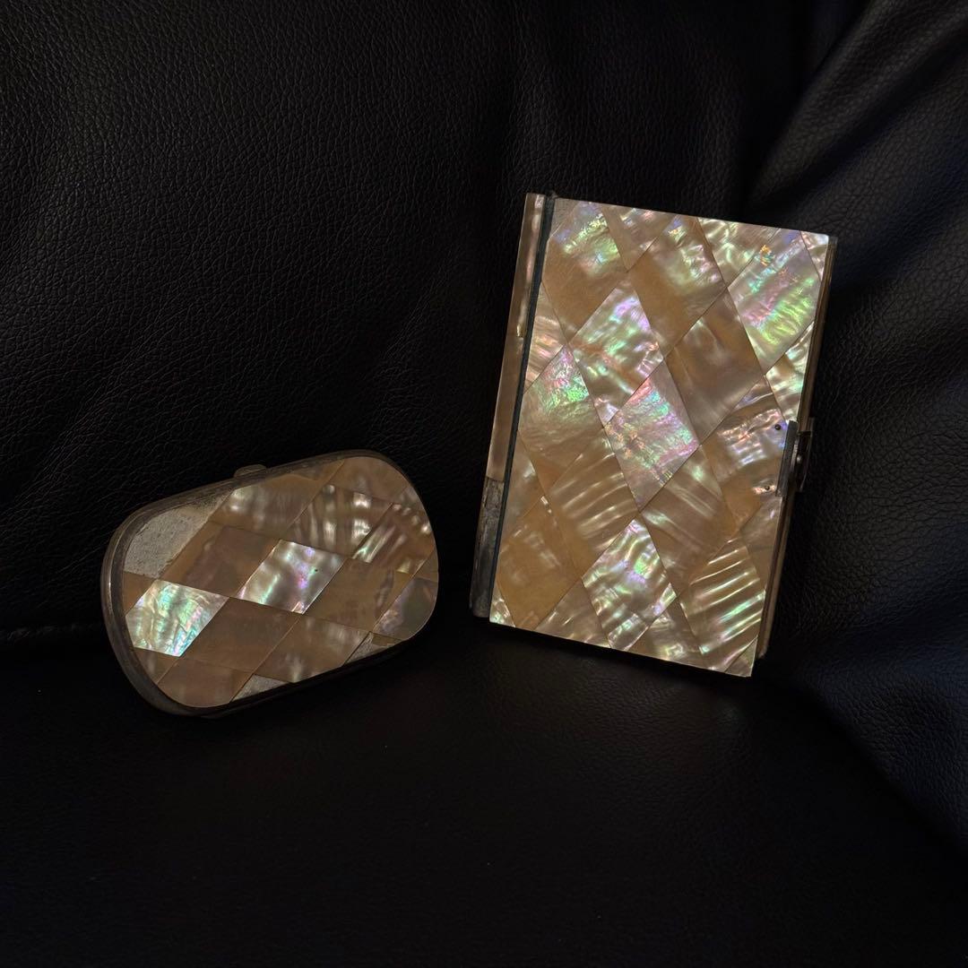 アンティーク マザーオブパール 祈祷書＆小物入 セット