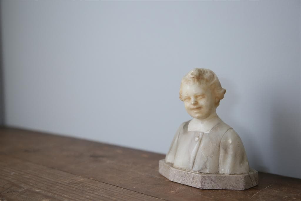 フランスアンティーク大理石製胸像/彫像/彫刻ペーパーウェイト(88-194-2)