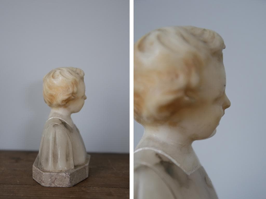 フランスアンティーク大理石製胸像/彫像/彫刻ペーパーウェイト(88-194-2)