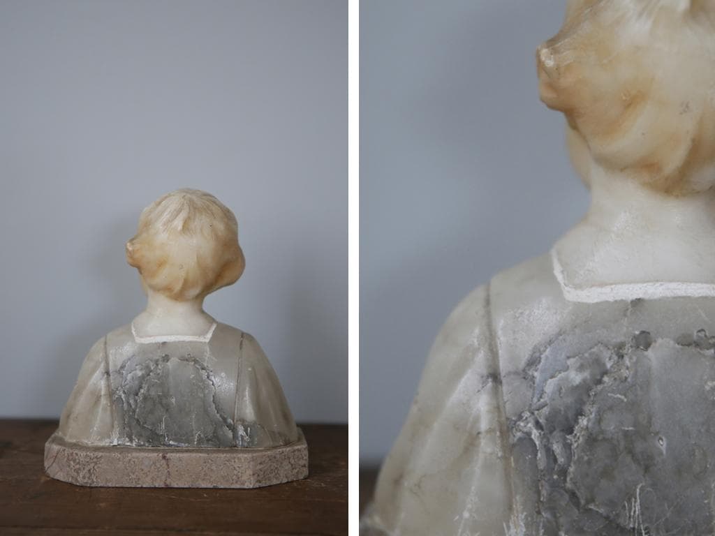 フランスアンティーク大理石製胸像/彫像/彫刻ペーパーウェイト(88-194-2)