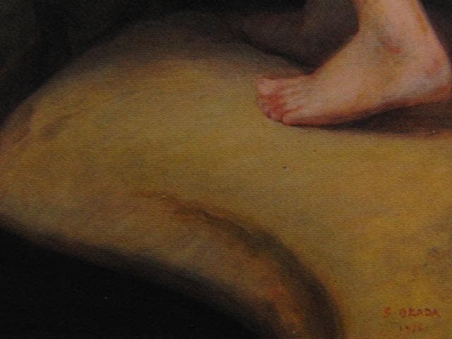 岡田三郎助、水浴の前、希少画集画、新品高級額・額装付、状態良好