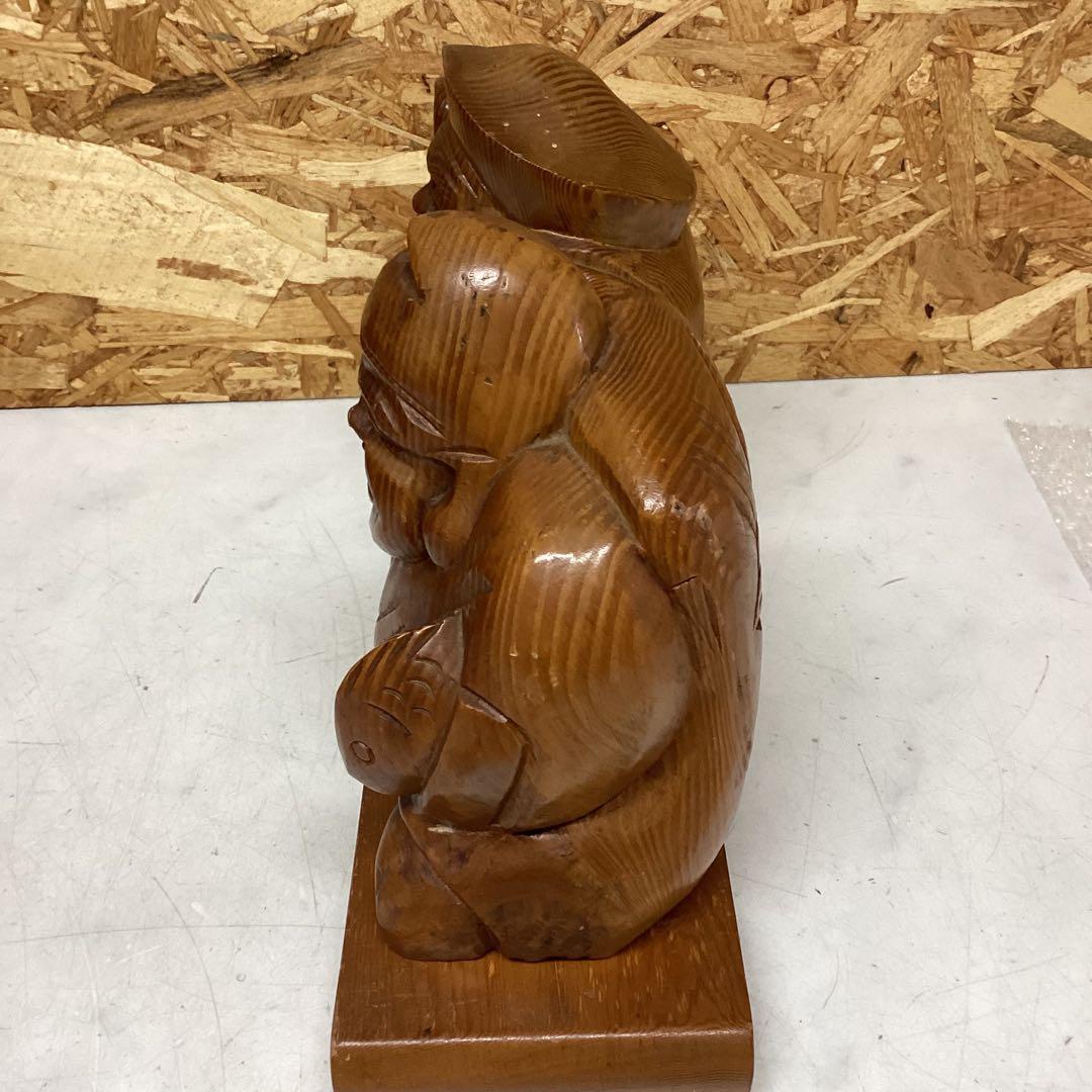 縁起物 木彫り大黒天恵比寿 置物セット 福財招来（O98）