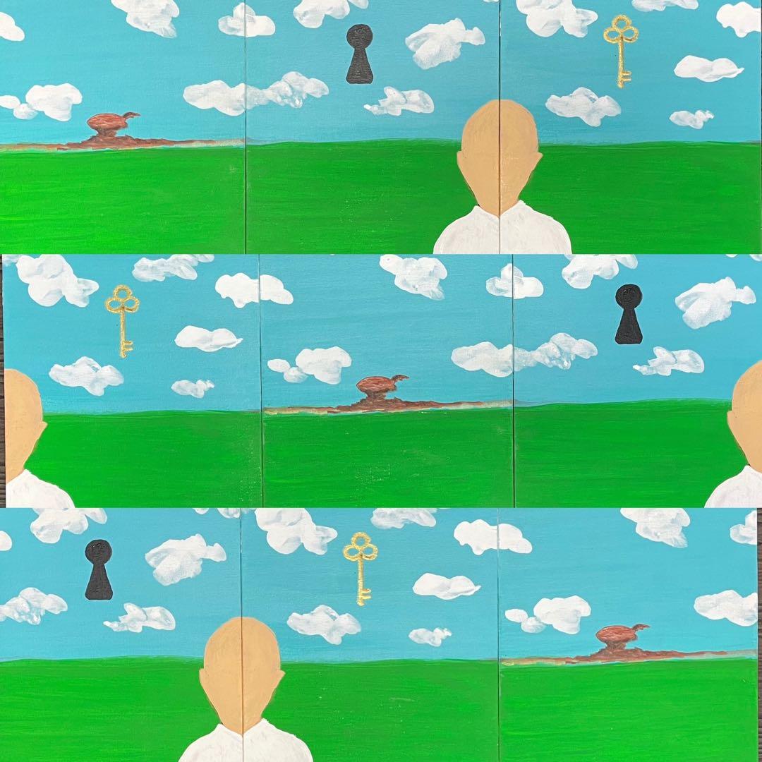 絵画『Door』アクリル絵画。3枚セット。