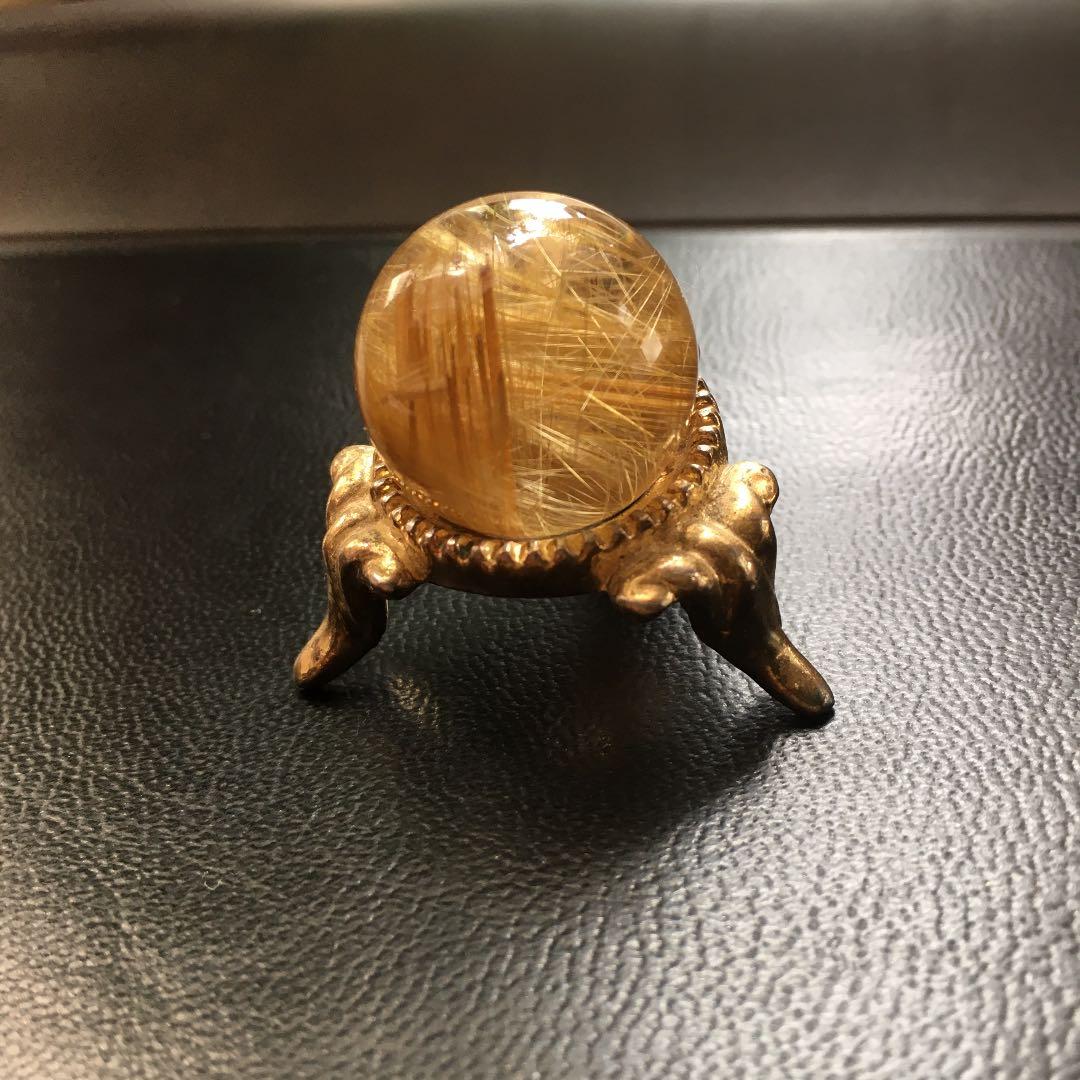 【高品質】　タイチンルチルクオーツ　丸玉　２２ｍｍ