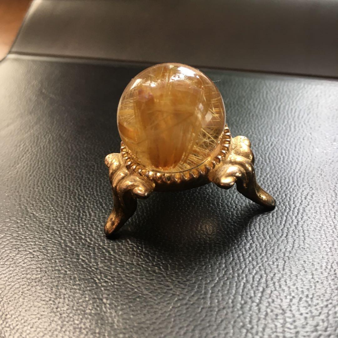 【高品質】　タイチンルチルクオーツ　丸玉　２２ｍｍ