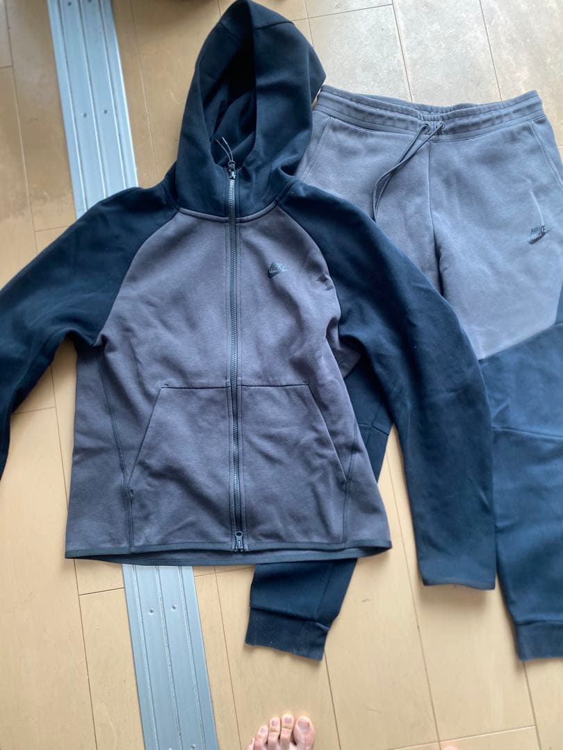 テックフリース メンズ L 黒　チャコールグレー 希少色 正規　セットアップ