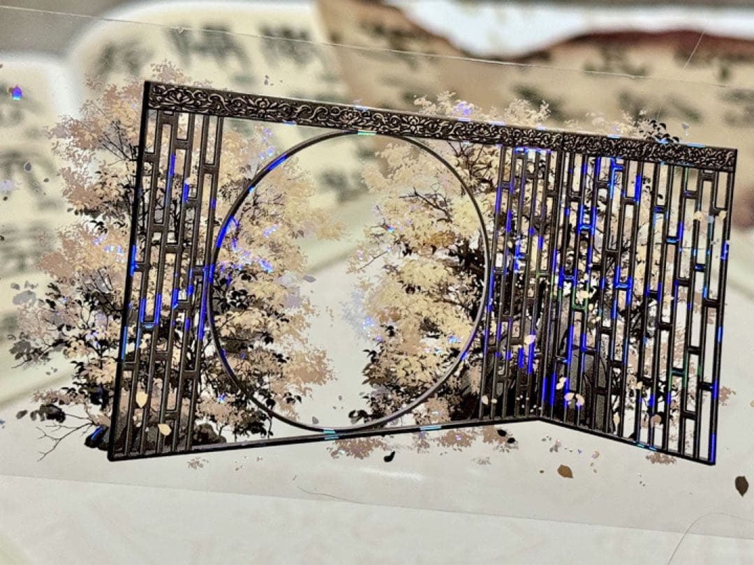 【8793】海外　マステ　3/5/巻売り　貝殻光マスキングテープ　庭園　景色