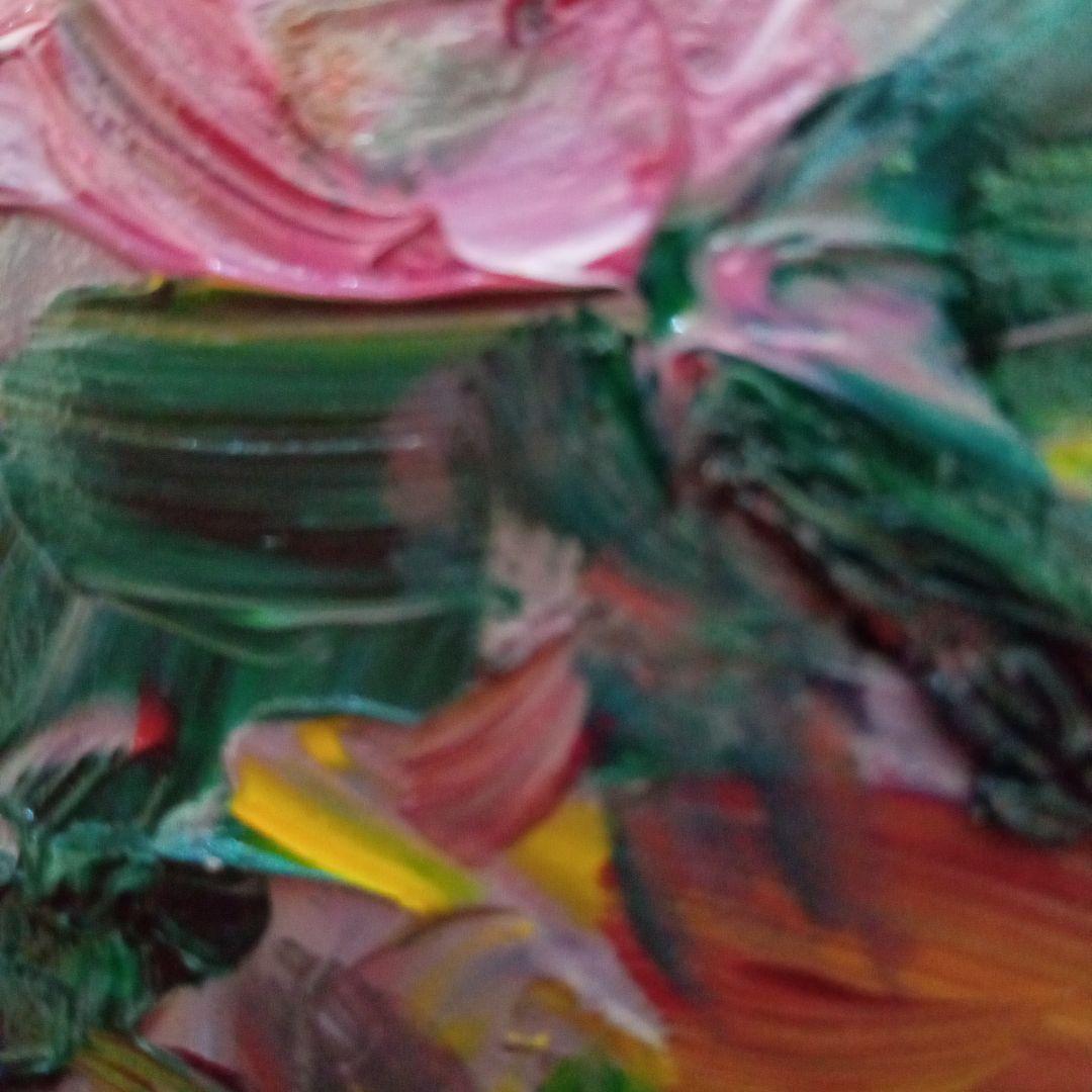 【 真作 ・ 希少名品代表作 】 油彩画 薔薇（額装）　小林和作