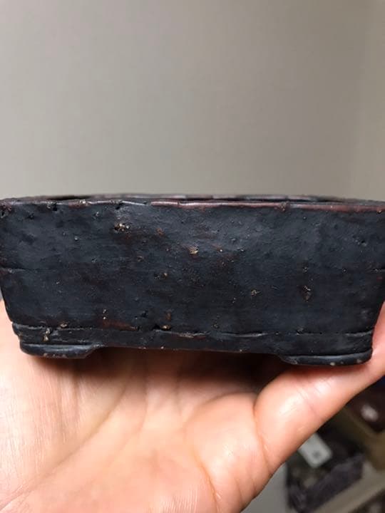 盆栽鉢　絶品時代ミニ盆栽鉢秀峰切り立長方鉢山野草寄せ植小鉢植木鉢