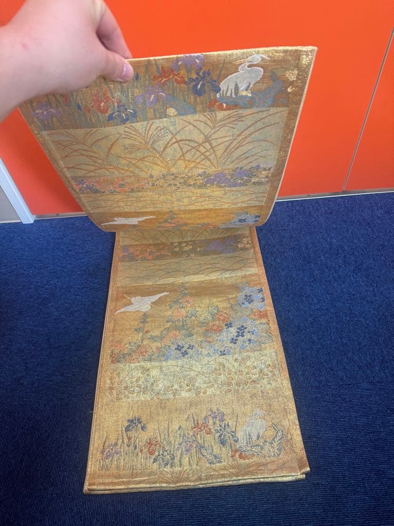 2670袋帯 古代彫金紋 西陣織 金糸　高級上質上品　約440cm 未使用