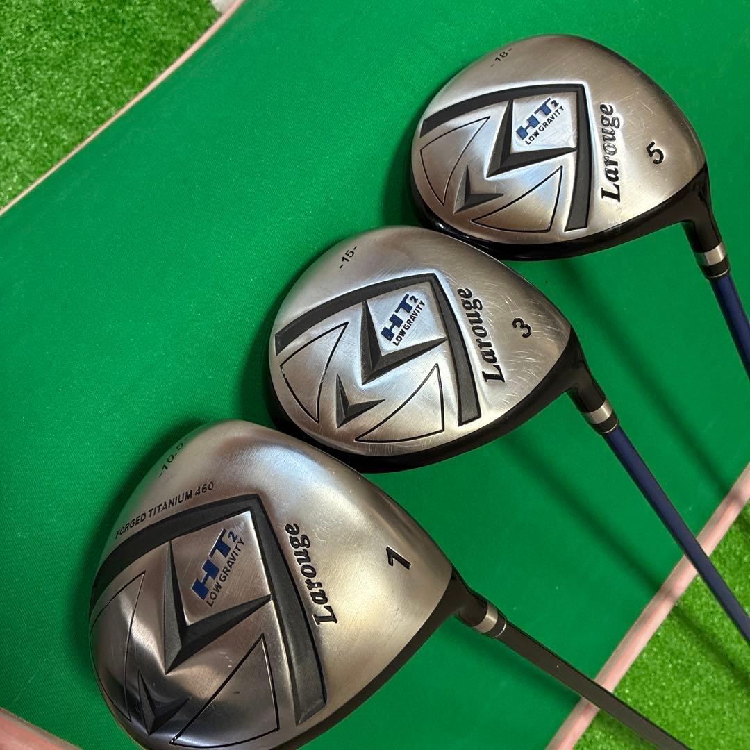 飛距離、直進性抜群‼️曲らない強反発デカ短ドライバー＋3W＋5W3本セット●S●