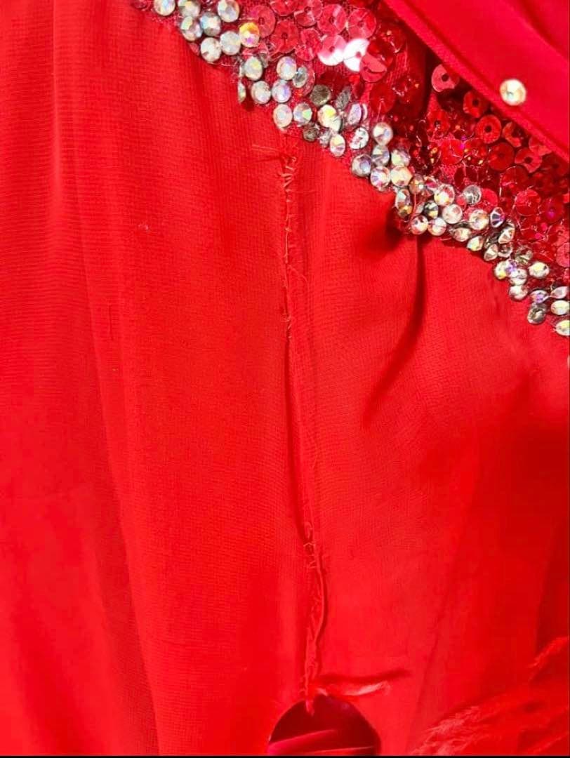 【美品】スタンダードドレス　社交ダンスドレス Mサイズ　✴︎価格交渉可　赤