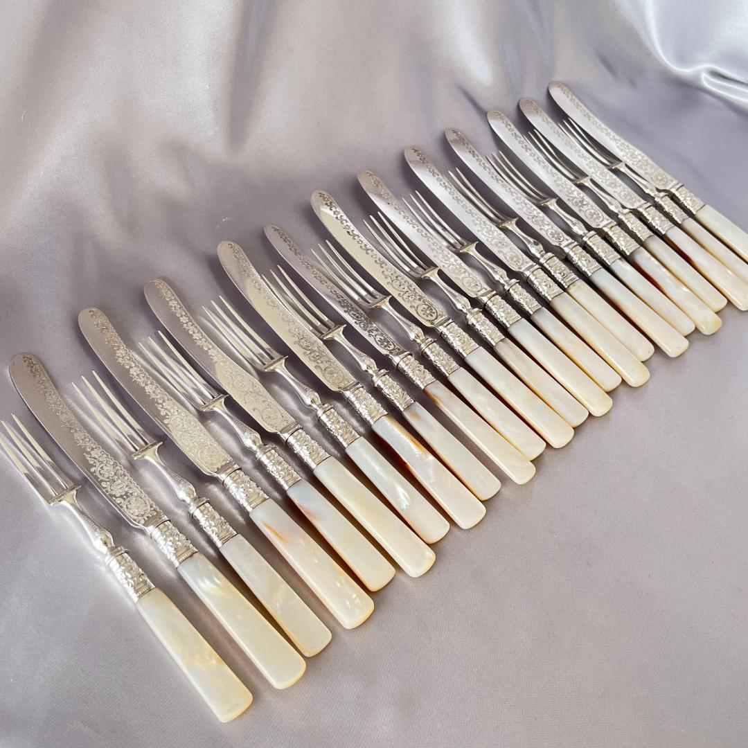 【Allen & Darwin】【白蝶貝 】デザートセット マザーオブパール