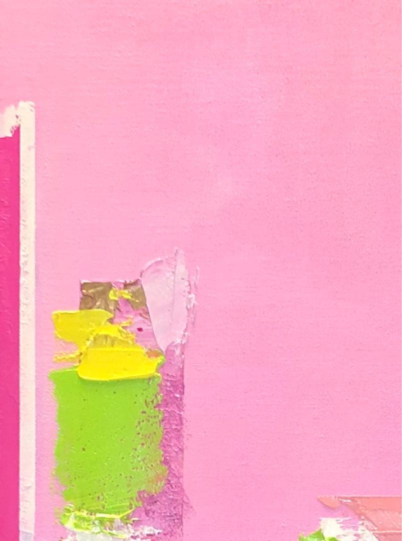 絵画　油絵　原画　抽象画　北欧　ピンク　アート　インテリア　F4