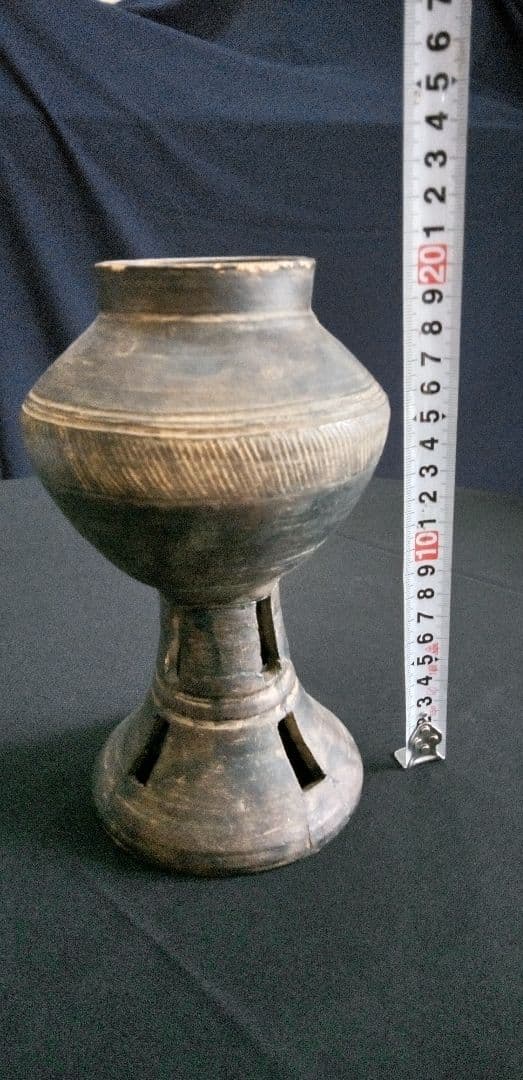 須恵器、土器線刻模様の陶器香炉