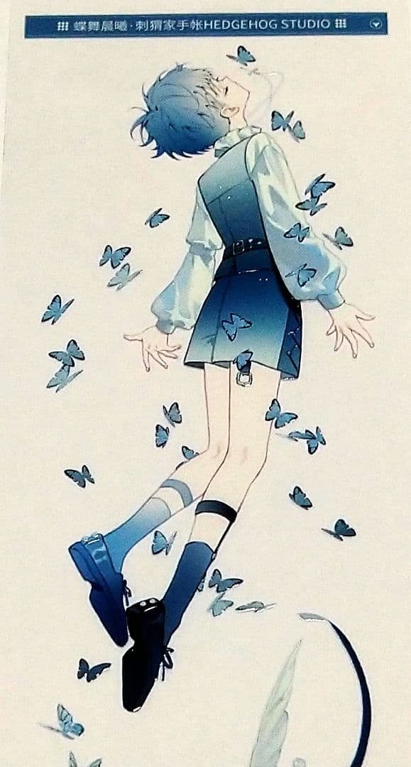 J820＃蝶舞晨曦(水晶)刺猬家切り売り海外人物マステ男の子