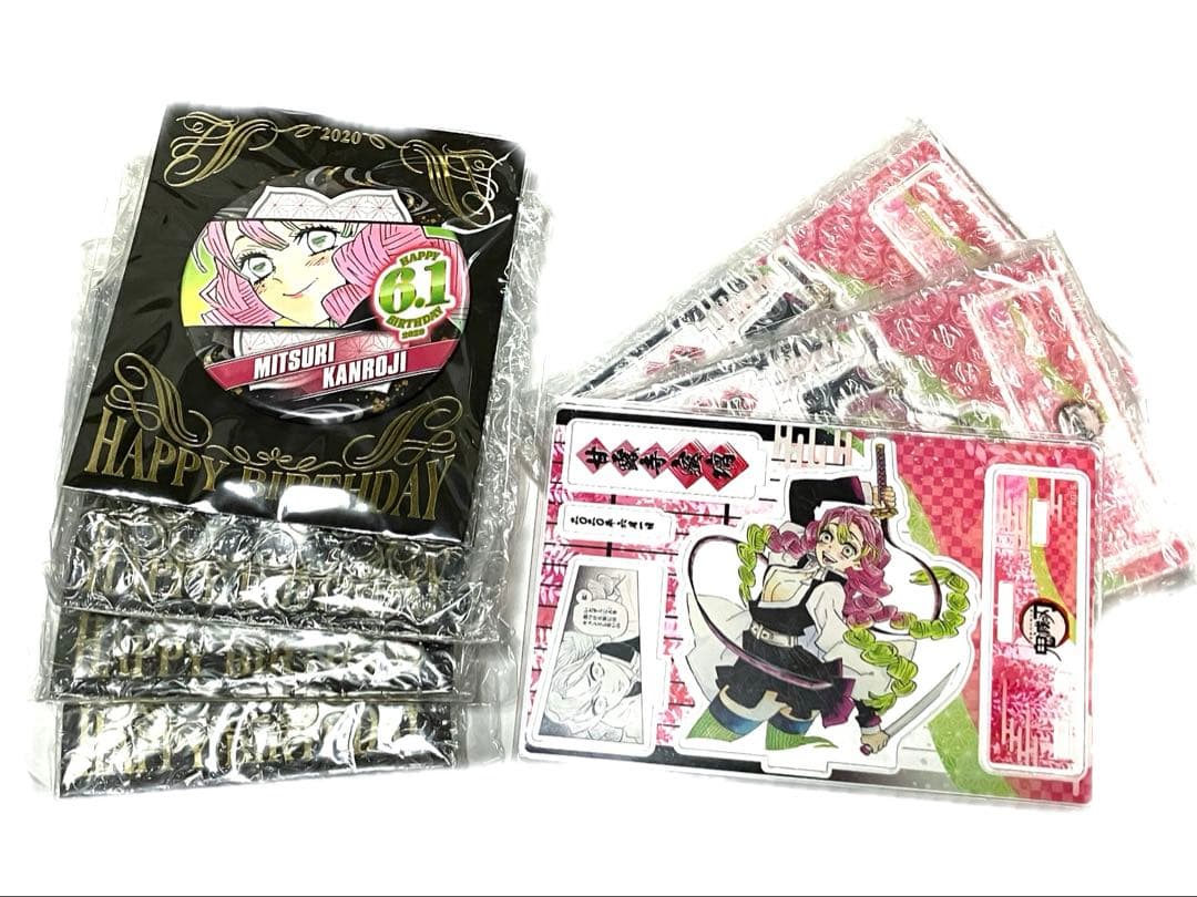 鬼滅の刃　名場面ジオラマフィギュアと缶バッジ　甘露寺蜜璃　バースデー　2020