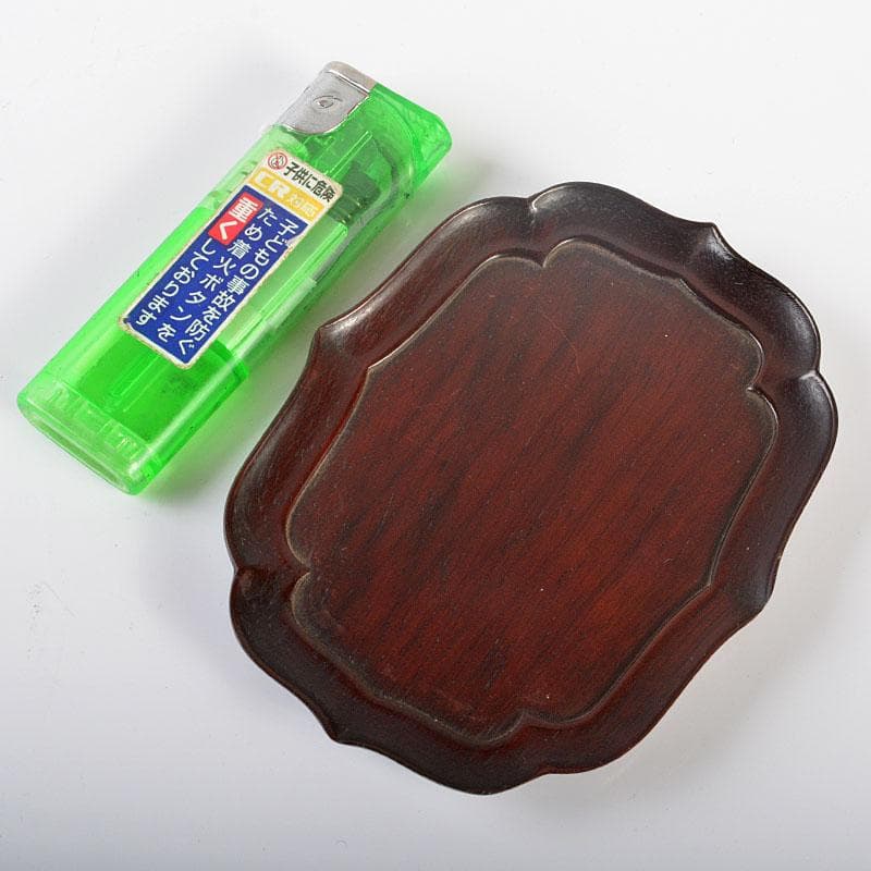 中国　唐木紫檀製　茶托　小皿　五客　V　R6479E